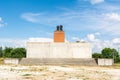 Huge pedestal with a pair of StalinÃ¢â¬â¢s boots at Memento park in Budapest, Hungary Royalty Free Stock Photo